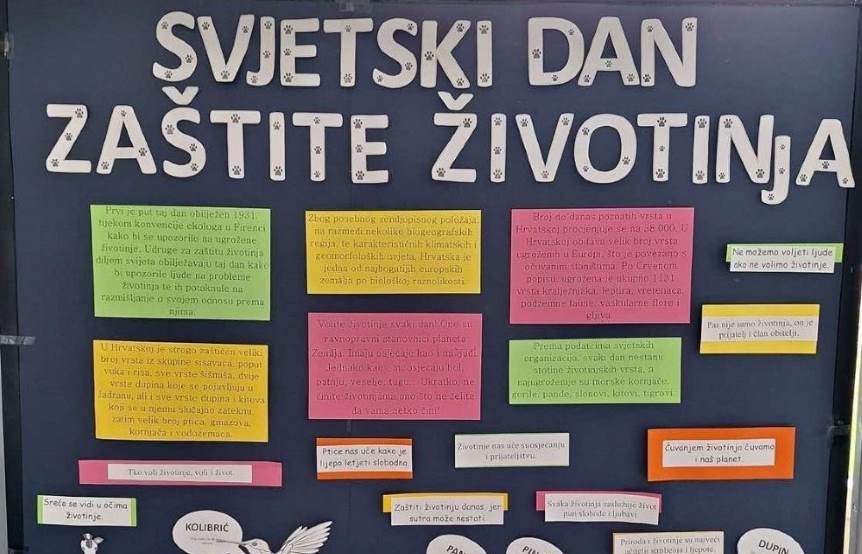 SVJETSKI DAN ZAŠTITE ŽIVOTINJA U NAŠOJ ŠKOLI