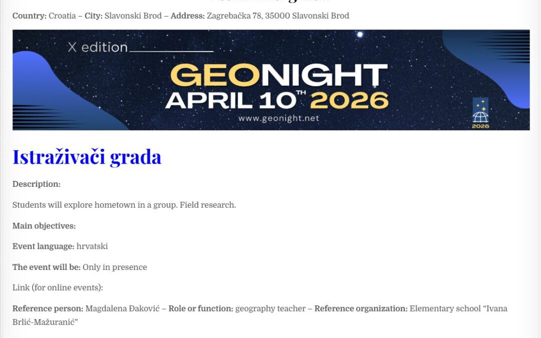 GEO NIGHT 2026.  